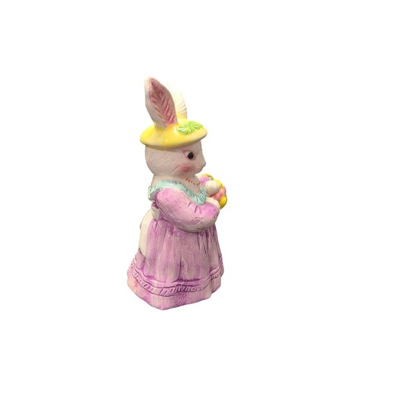 Vintage Ceramic Bunny Figurine 6" Pastel Spring Décor - Picture 5 of 9